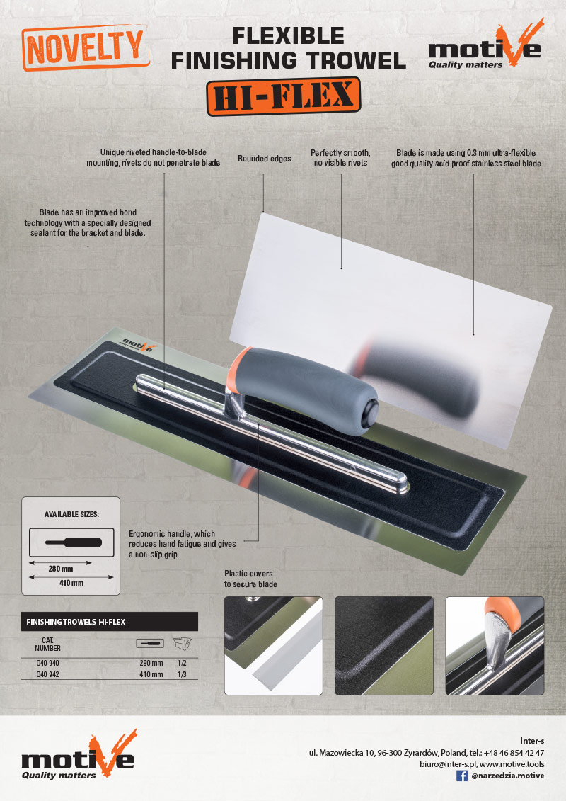 Finishing trowel