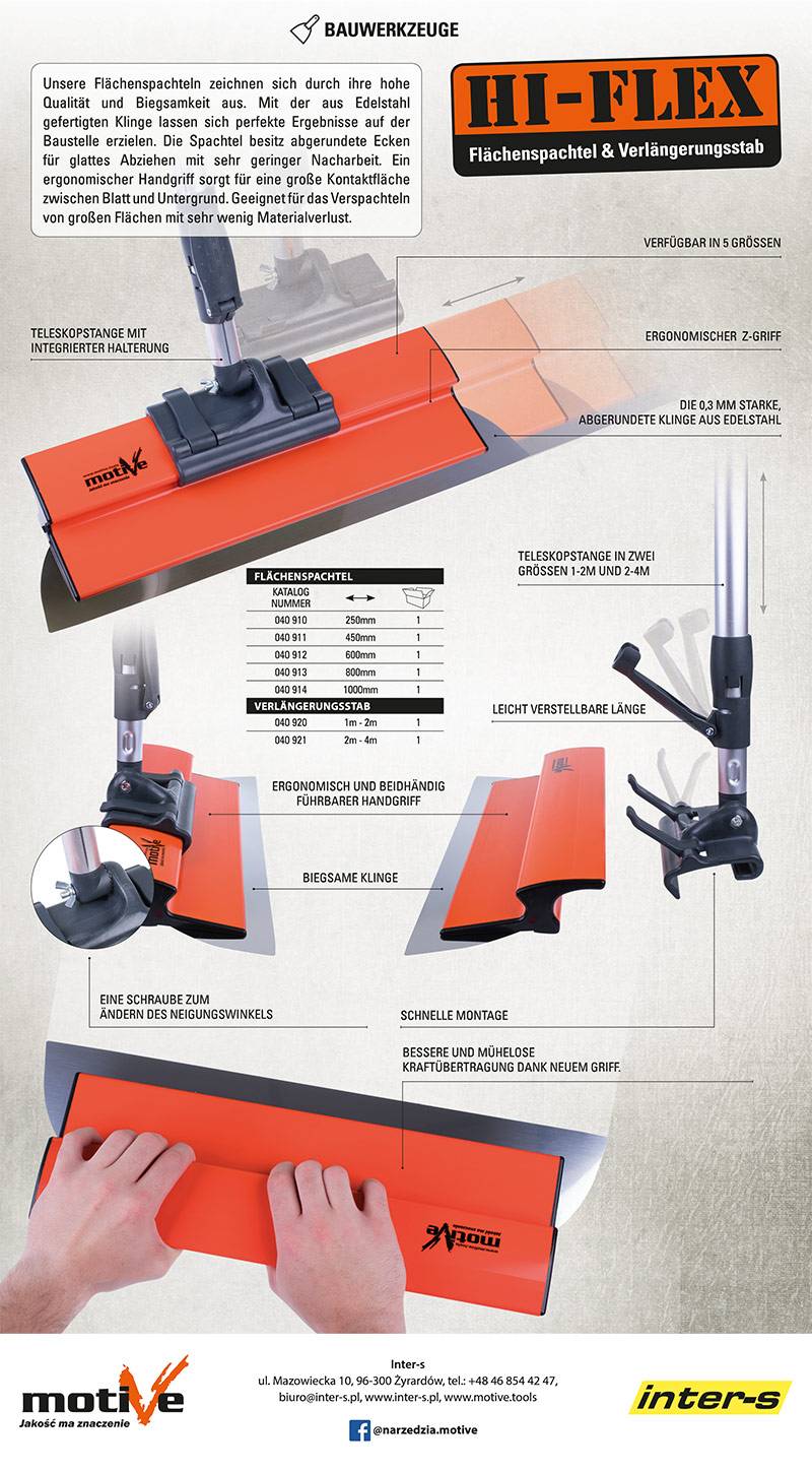 Flächenspachtel & Verlängerungsstab