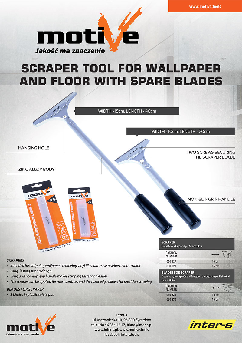 scraper tool for wallpaper and floor with spare blades