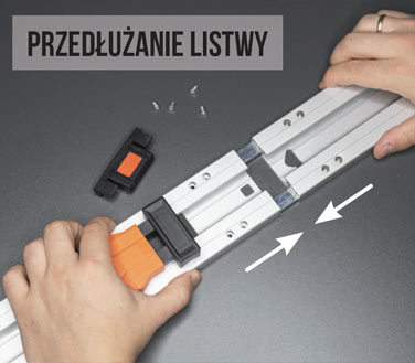 przedłużanie listwy zaciskowej