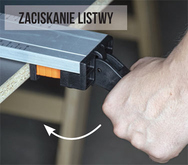 zaciskanie listwy przedłużającej