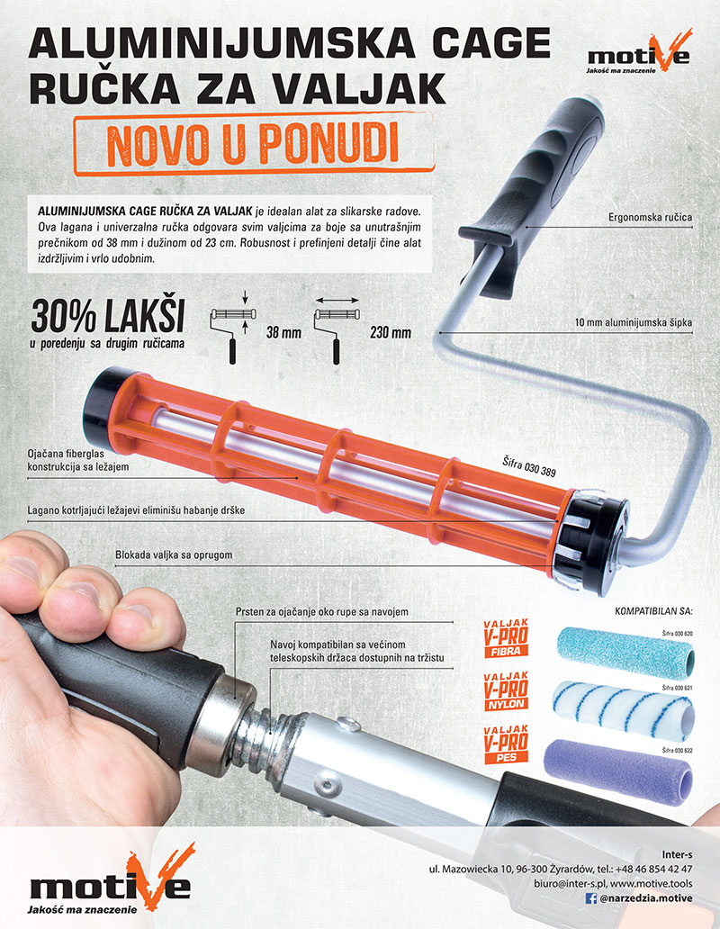 Aluminijumska cage ručka za valjak