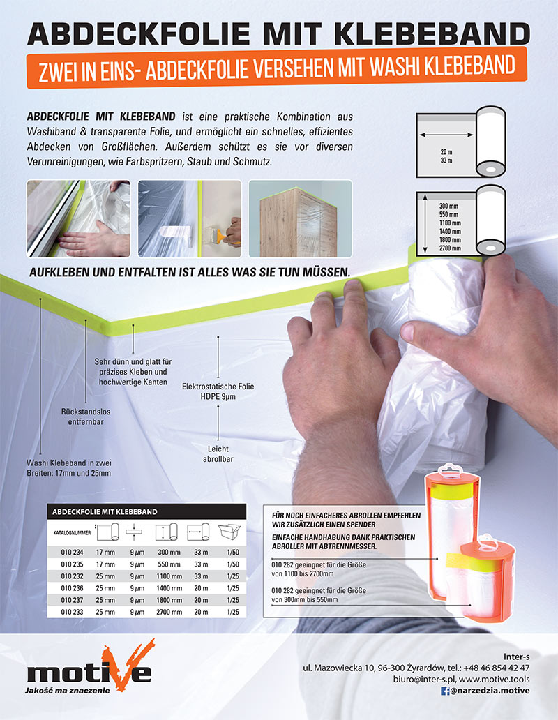 Abdeckfolie mit Klebeband