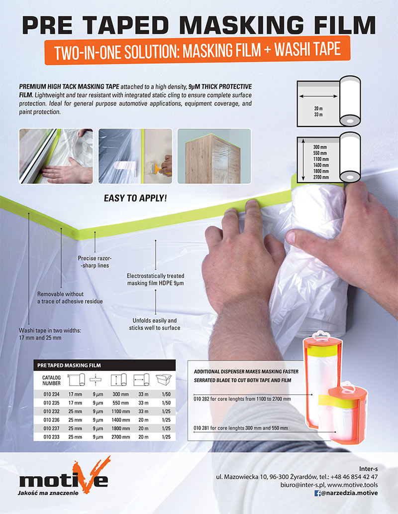 Pre taped masking film