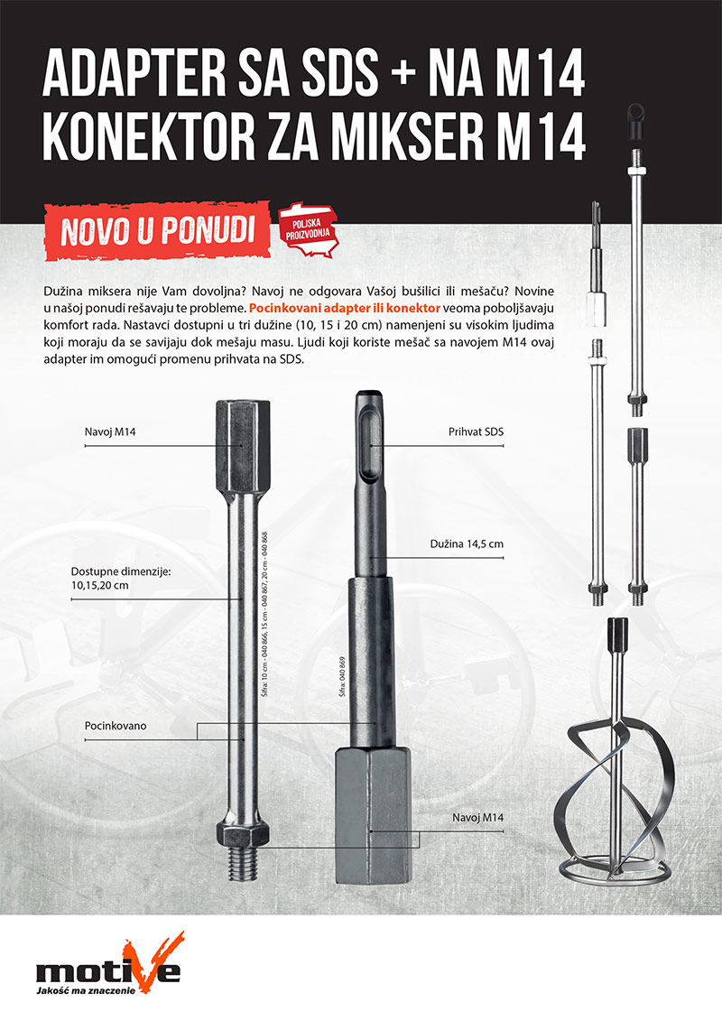 Adapter sa SDS + na M14 | Konektor za mikser M14