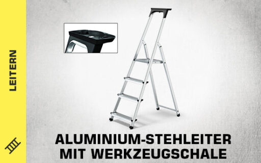 Aluminium-stehleiter mit Werkzeugschale thumb