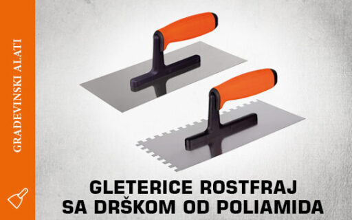 Gleterice rostfraj sa drškom od poliamida