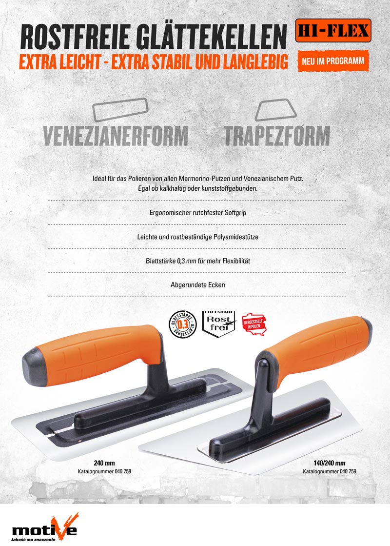 Rostfreie Glattekellen