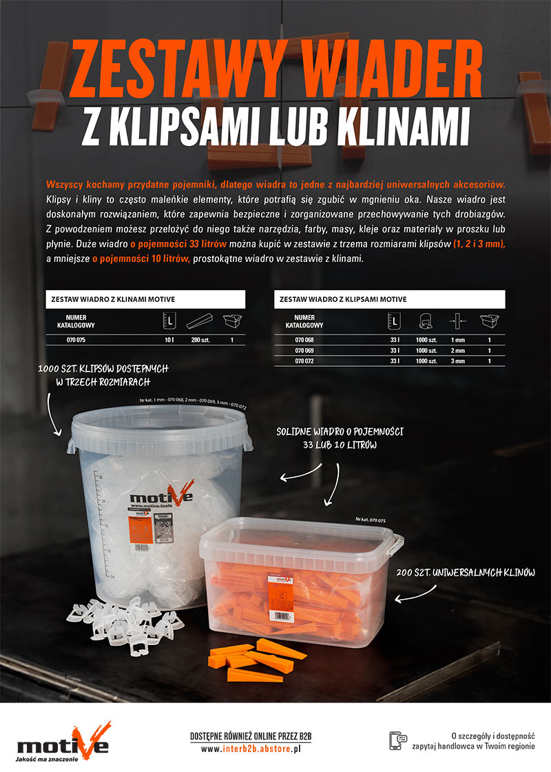 zestawy wiader z klipsami lub klinami