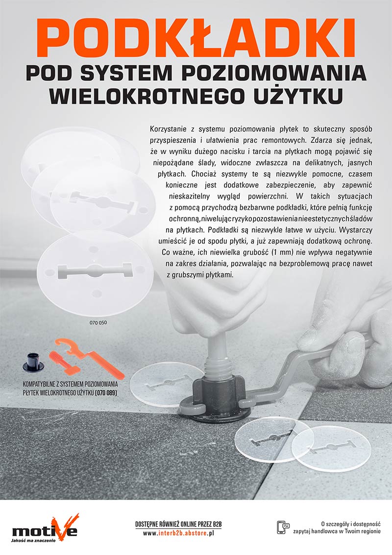 Podkładki pod system poziomowania wielokrotnego użytku