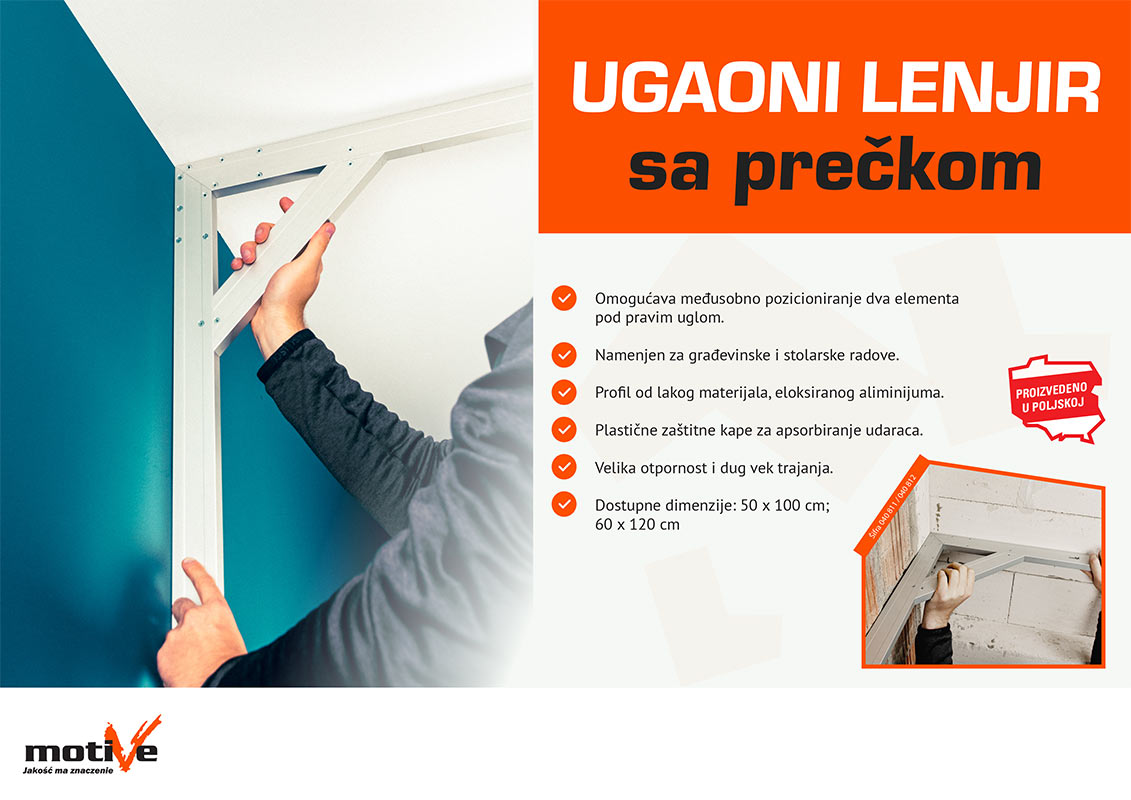 Ugaoni lenjir sa prečkom