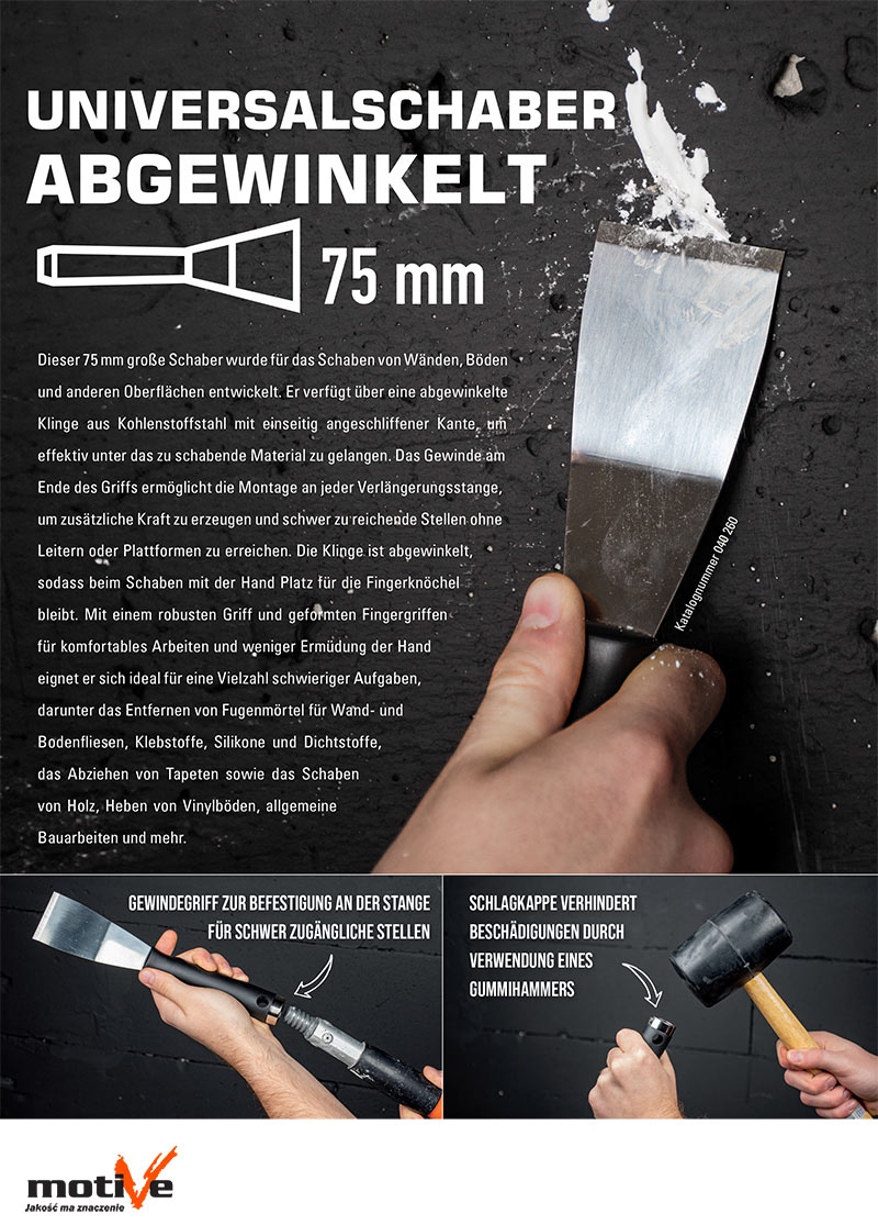 Universalschaber abgewinkelt 75 mm