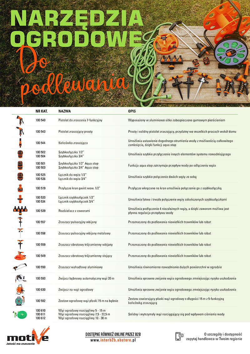 narzędzia ogrodowe do podlewania