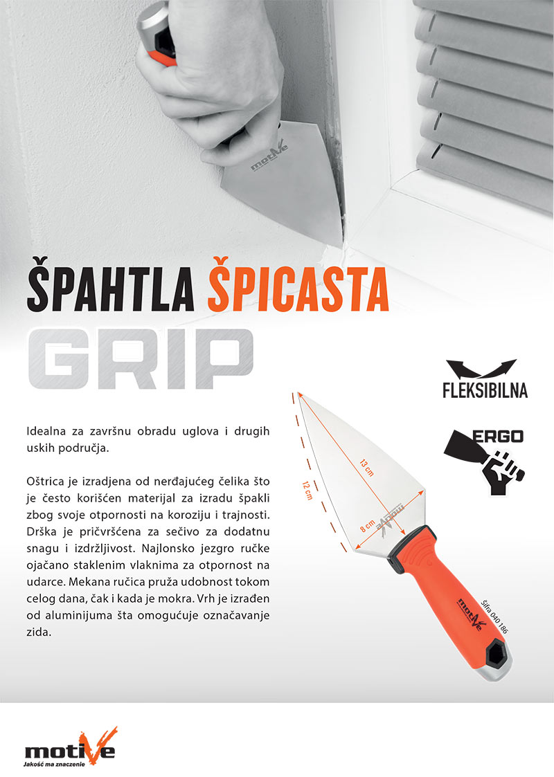 Špahtla špicasta Grip