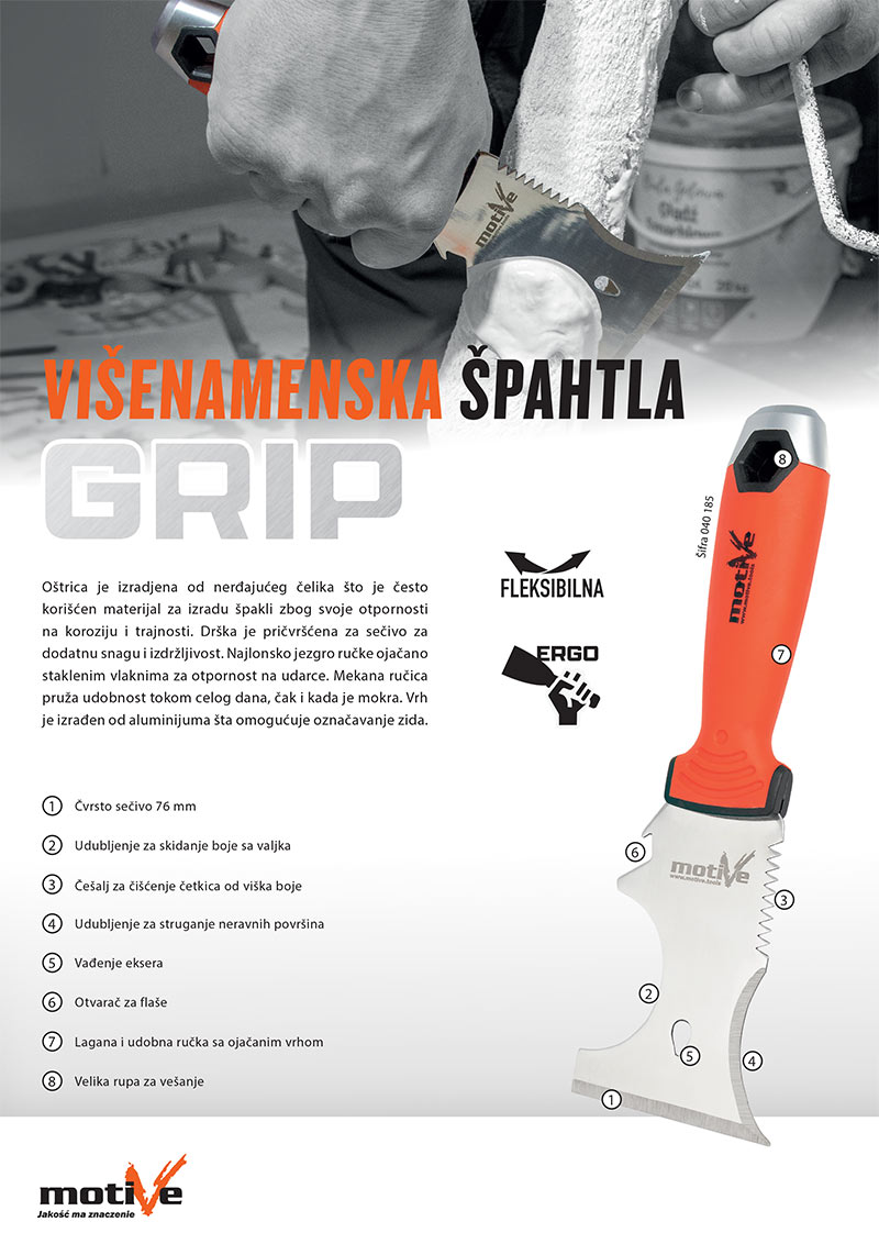 Višenamenska špahtla Grip thumb