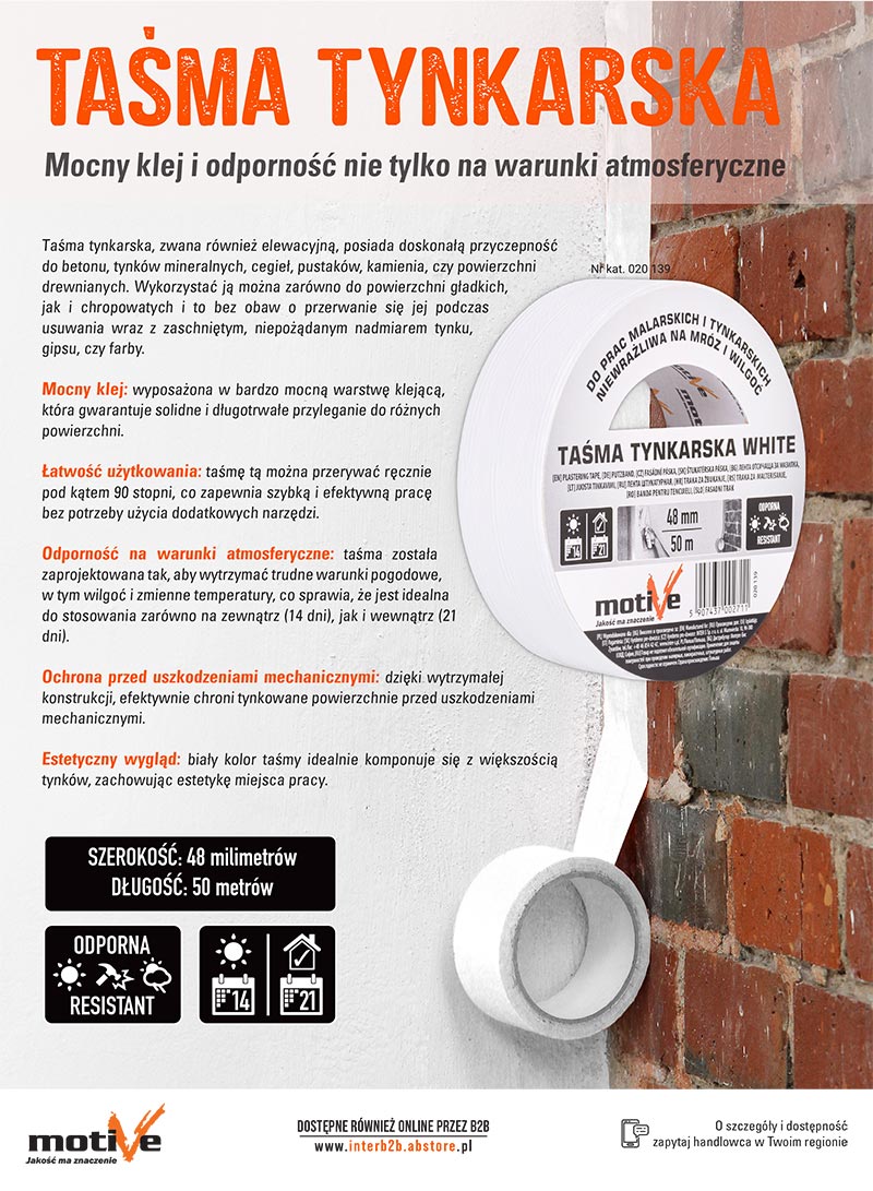 Taśma tynkarska white