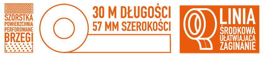 ikony właściwości taśmy u-tape